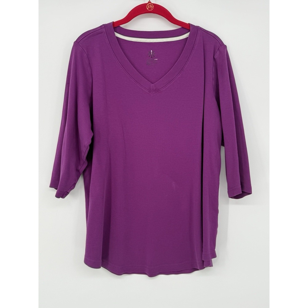Isaac Mizrahi Women's Vneck 3/4 Sleeve Top 2X